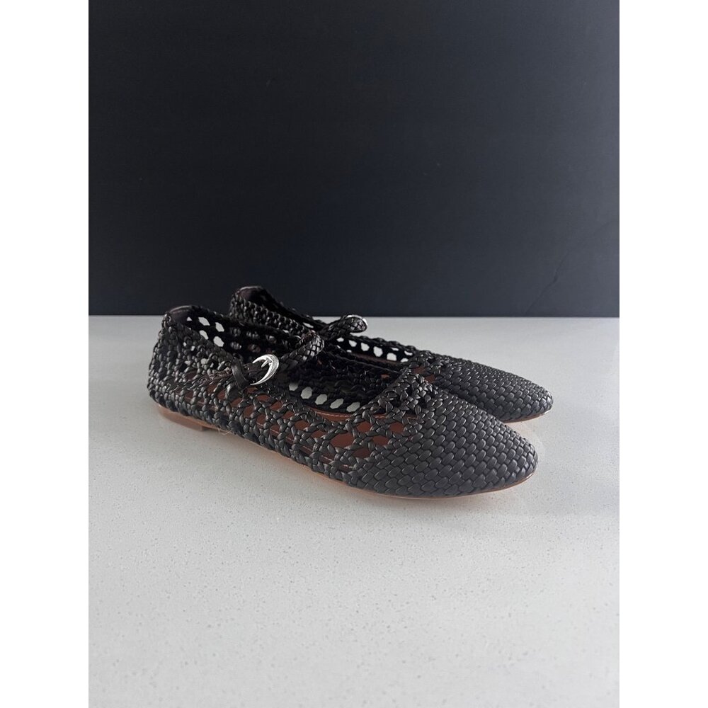Staud Nell Leather Mary Janes espresso leather flats size 39 New - Picture 2 of 9